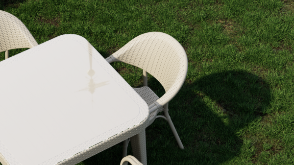 Bej Dış Mekan Bahçe Masa Sandalye Takımı 4 Kişilik 90x90