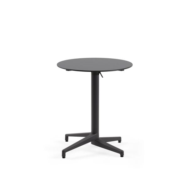Paslanmaz Antrasit Compact Katlanır Restoran Bahçe Masası - 70 cm Antrasit Gri Laminat, Dayanıklı Şık İç ve Dış Mekan Masası