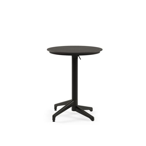 Siyah 2 Kişilik Yuvarlak Katlanır Bahçe Masa Sandalye Takımı 60 cm