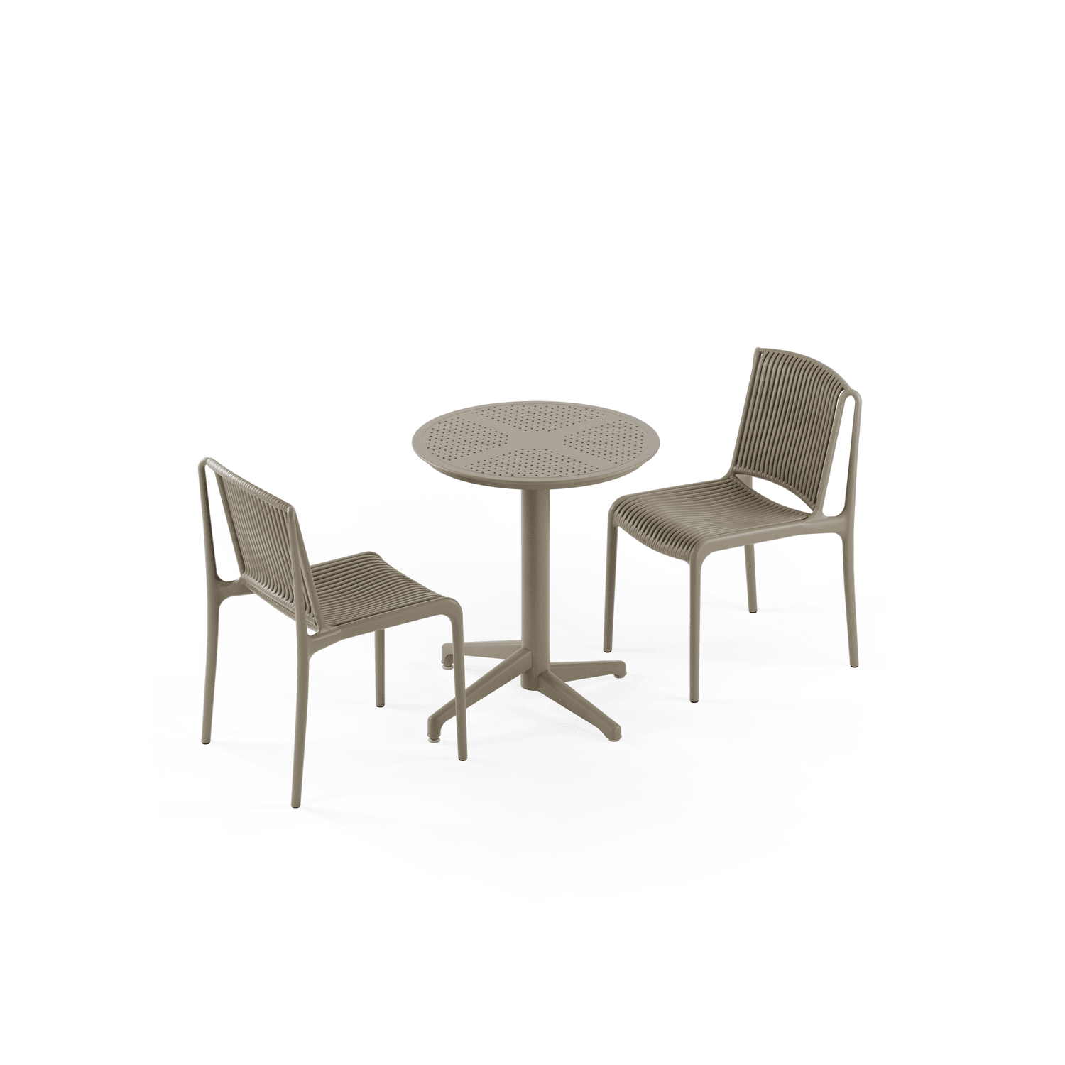 Vizon Katlanır Yuvarlak Bahçe Masa Sandalye Takımı 2 Kişilik 60 cm
