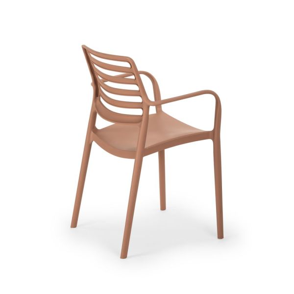 Bella kollu sütlü kahverengi bahçe sandalyesi