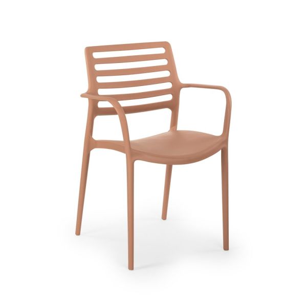 Bella kollu sütlü kahverengi bahçe sandalyesi