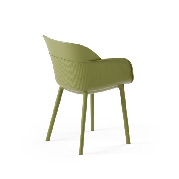 Haki Yeşil Bahçe Sandalyesi Mutfak Cafe Restaurant Otel İç Ve Dış Mekan Sandalyesi