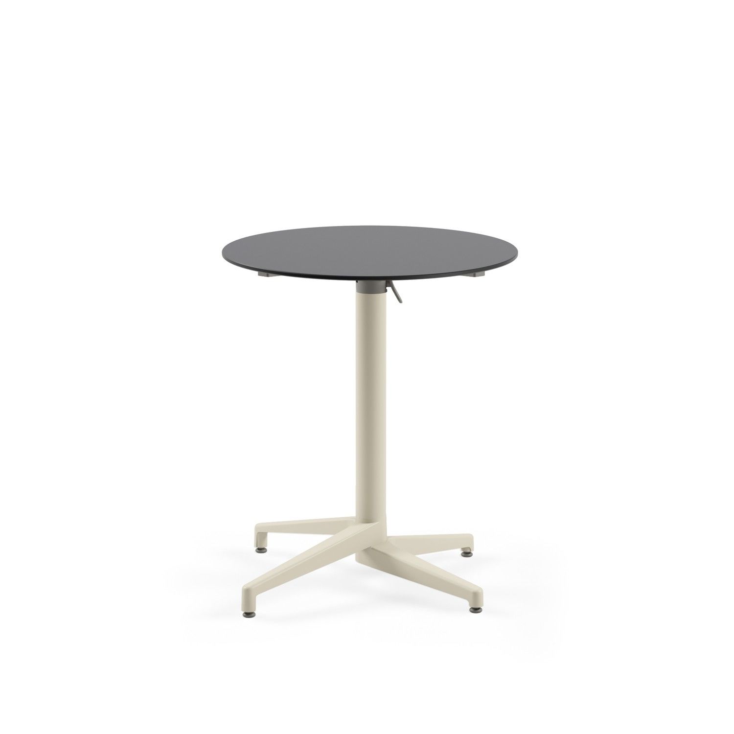 Paslanmaz Compact Katlanır Bahçe Masası - 70 cm Antrasit Gri Laminat, Yuvarlak, Dış Mekan Cafe, Bahçe, Balkon, Otel ve Restoran Kullanımı İçin Dayanıklı Masa Modeli