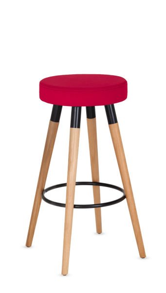 Kırmızı Bar Taburesi Retro Ahşap Tabure 75 cm Bar Taburesi Şık Kırmızı Tabure Dayanıklı Bar Taburesi