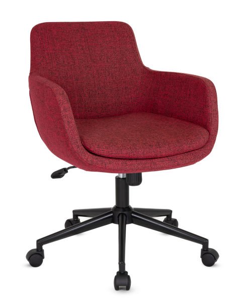 Bulut Bordo Kumaş Metal Siyah Ayaklı Ofis Çalışma Koltuğu Ergonomik ve Şık Tasarım