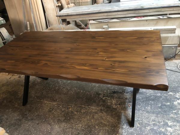 Ağaç Kütük Masa Modeli Ceviz Rengi 170x80.cm