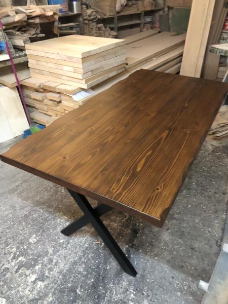 Ağaç Kütük Masa Modeli Ceviz Rengi 170x80.cm