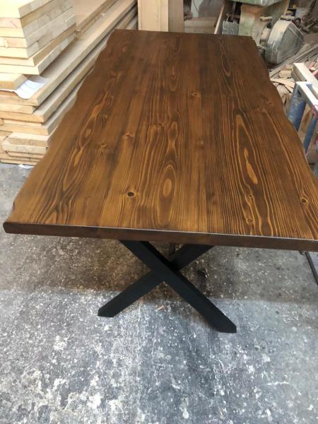 Ağaç Kütük Masa Modeli Ceviz Rengi 170x80.cm