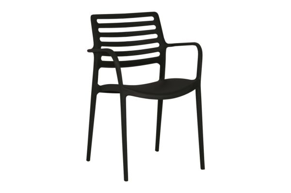 Bella kollu siyah bahçe sandalyesi