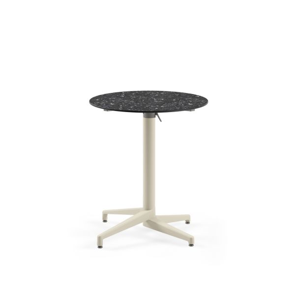 Paslanmaz Compact Katlanır Mutfak Masası - 70 cm Terrazzo Mermer Desenli, Dış Mekan Bahçe ve İç Mekan Kullanımı, Dayanıklı ve Şık Katlanabilir Masa
