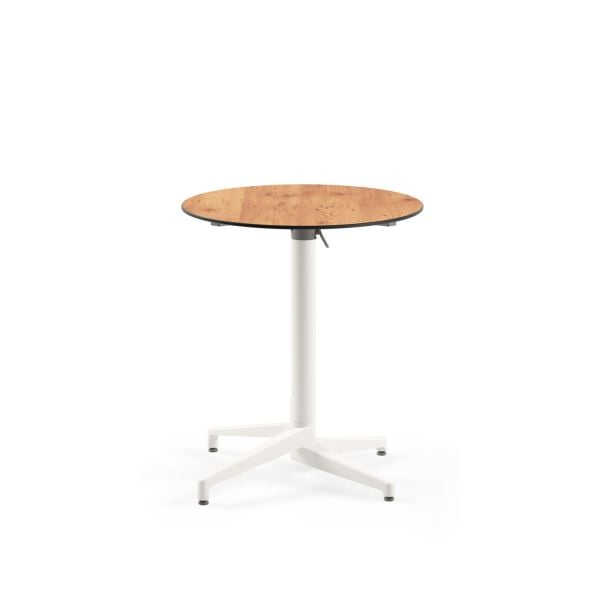 Paslanmaz Compact Katlanır Otel Masası - 70 cm Yuvarlak Novecento Ahşap Laminat, Dayanıklı ve Şık Bahçe, Cafe, Restoran Masası