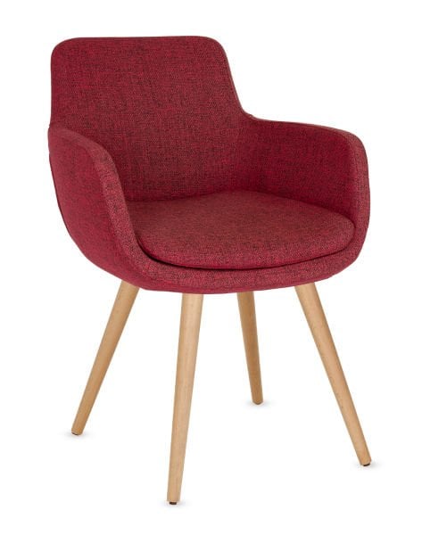 Bulut Ergonomik Minderli Sandalye Bordo Kumaşlı Gürgen Ağacı Ayaklı Yemek Odası Salon Otel Kafe ve Restoran Kullanımına Uygun Sağlam ve Rahat Sandalye Modeli