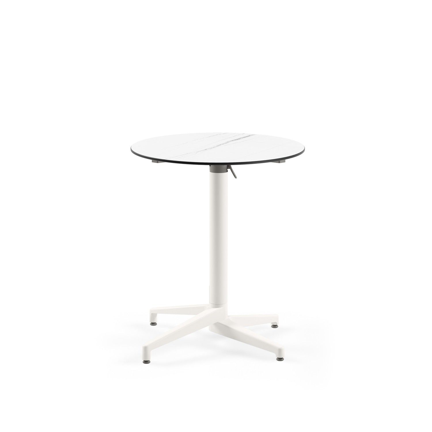Paslanmaz Compact Katlanır Bahçe Masası – 70 cm Beyaz Mermer Desenli, Balkon, Teras, Kafe, Restoran İç ve Dış Mekan Kullanımına Uygun