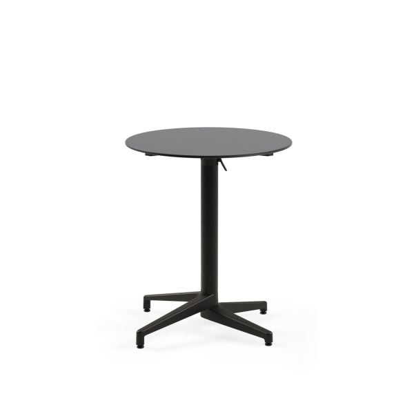 Compact Antrasit Katlanır Paslanmaz Bahçe Masası | 70 cm Yuvarlak, Dış Mekan Cafe ve Balkon Masası