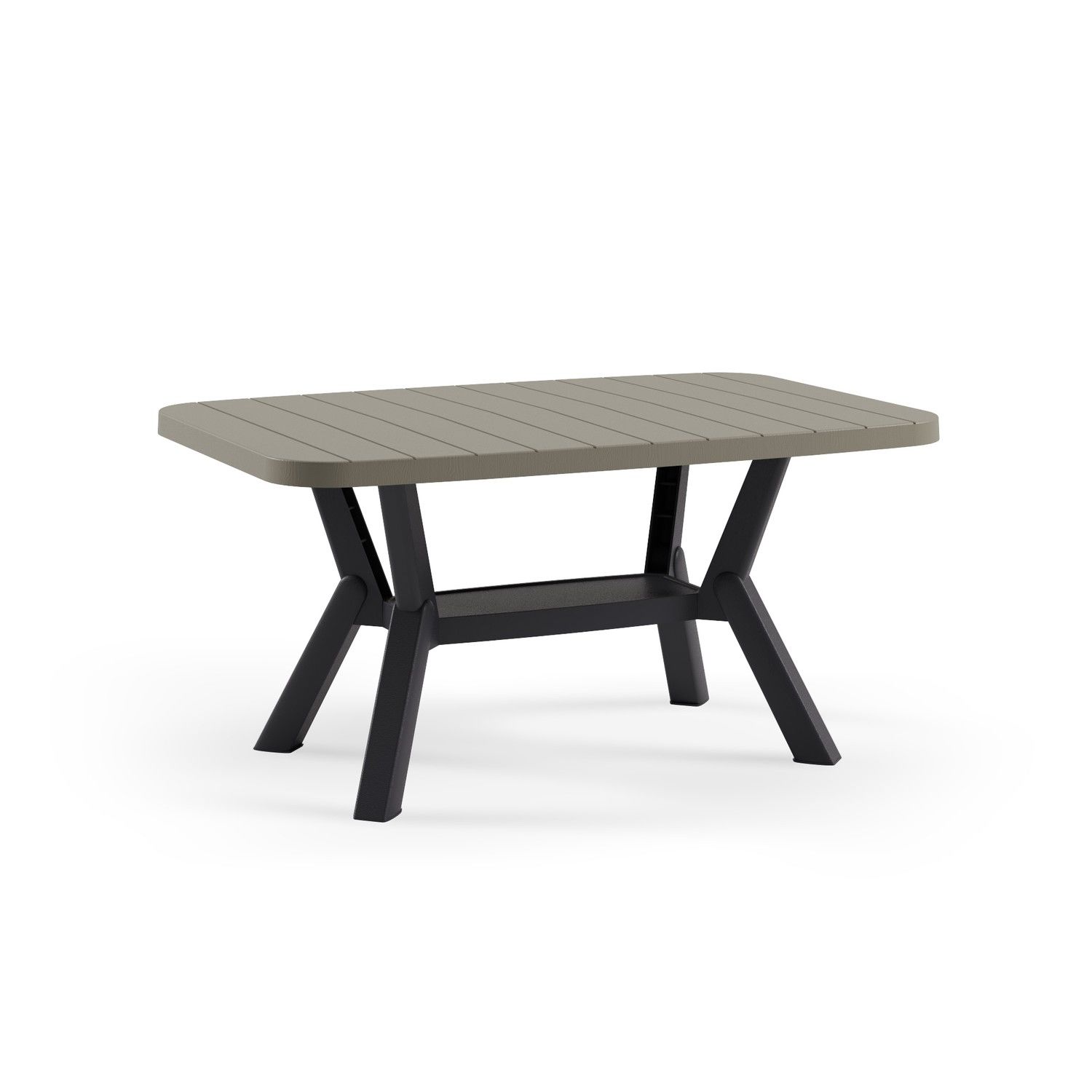 Dayanıklı Vizon- Antrasit Dış Mekan Bahçe Sehpası 60x90.cm Kolay Temizlenir