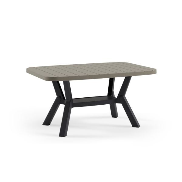 Dayanıklı Vizon- Antrasit Dış Mekan Bahçe Sehpası 60x90.cm Kolay Temizlenir