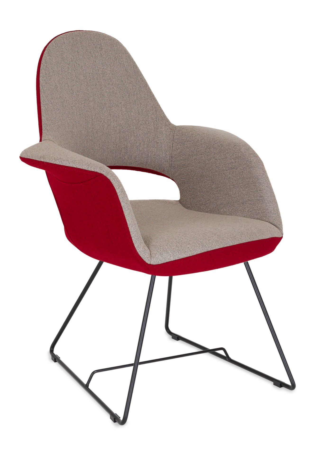 Aura Ofis Bekleme Koltuğu Ergonomik Çift Renk Kumaş Siyah Fırın Boyalı Metal Ayak Lobi ve Bekleme Alanları İçin Şık Tasarım