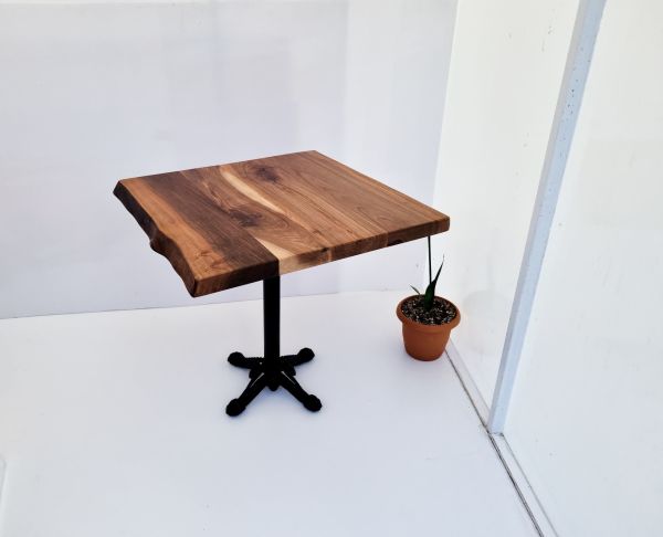 Doğal Ceviz Ağacı Kütük Cafe Masası ölçüleri 60x60.cm