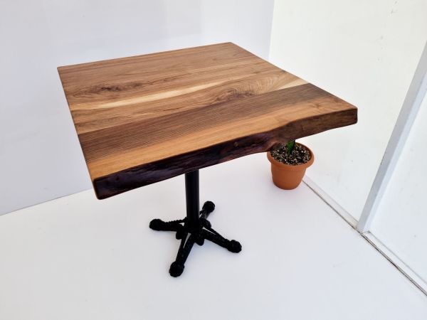 Doğal Ağaç Ceviz Kütük Restaurant Masası 80x80.cm