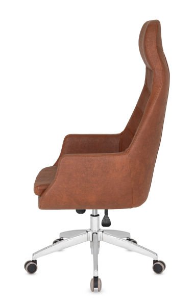Puma Makam Yönetici Koltuğu Ergonomik Kahverengi Deri Krom Yıldız Ayak Ayarlanabilir Multi-Tilt Mekanizma Ofis ve Makam Koltuğu Ücretsiz Kargo Türkiye Geneli