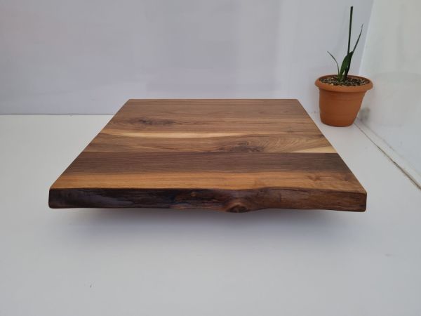 Doğal Gerçek Ceviz Ağacı Kütük Cafe Masa Üst Tablası Üretimi 70x70.cm