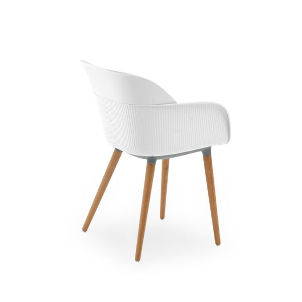77x120.cm Ahşap Ayak Beyaz Compact Masa Sandalye Takımları
