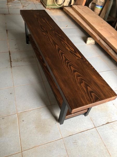 Ceviz Rengi Doğal Kütük Ağaç TV Sehpası 170x35 cm Estetik ve Dayanıklı TV Ünitesi