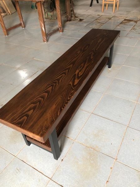 Ceviz Rengi Doğal Kütük Ağaç TV Sehpası 170x35 cm Estetik ve Dayanıklı TV Ünitesi