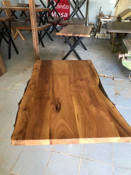 Estetik ve Dayanıklı Doğal Ceviz Kütük Masa Üstü Tablası 80x120.cm