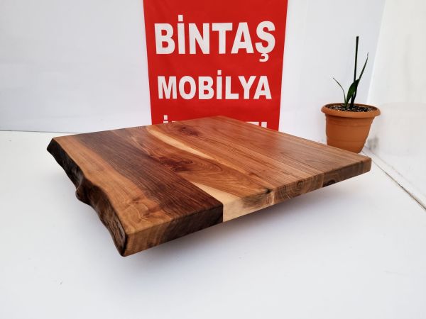 Doğal Naturel Ceviz Ağacı Kütük Masa Üst Tablası 80x80.cm