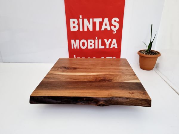 Doğal Naturel Ceviz Ağacı Kütük Masa Üst Tablası 80x80.cm