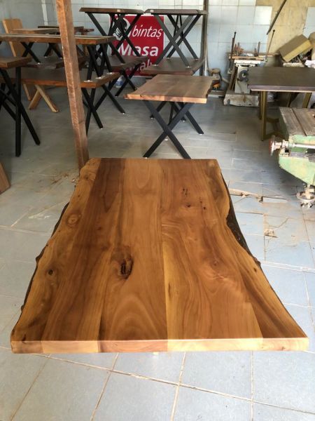 Doğal Ceviz Ağacı Kütük Masa Üstü İmalatı Ölçüleri 140x80.cm Fiyatları