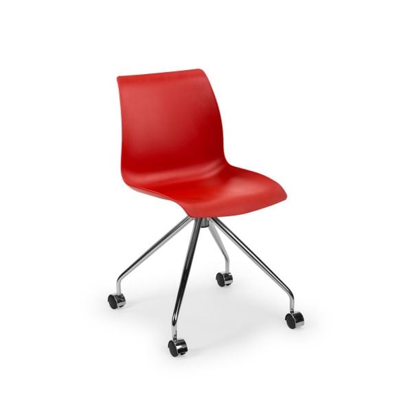 Kırmızı Tekerlekli Ofis Sandalyesi