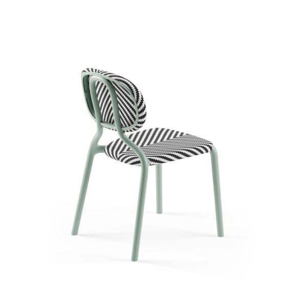 Nil Yeşili Kırmızı Beyaz Fileli Dış Mekan Cafe Sandalyesi