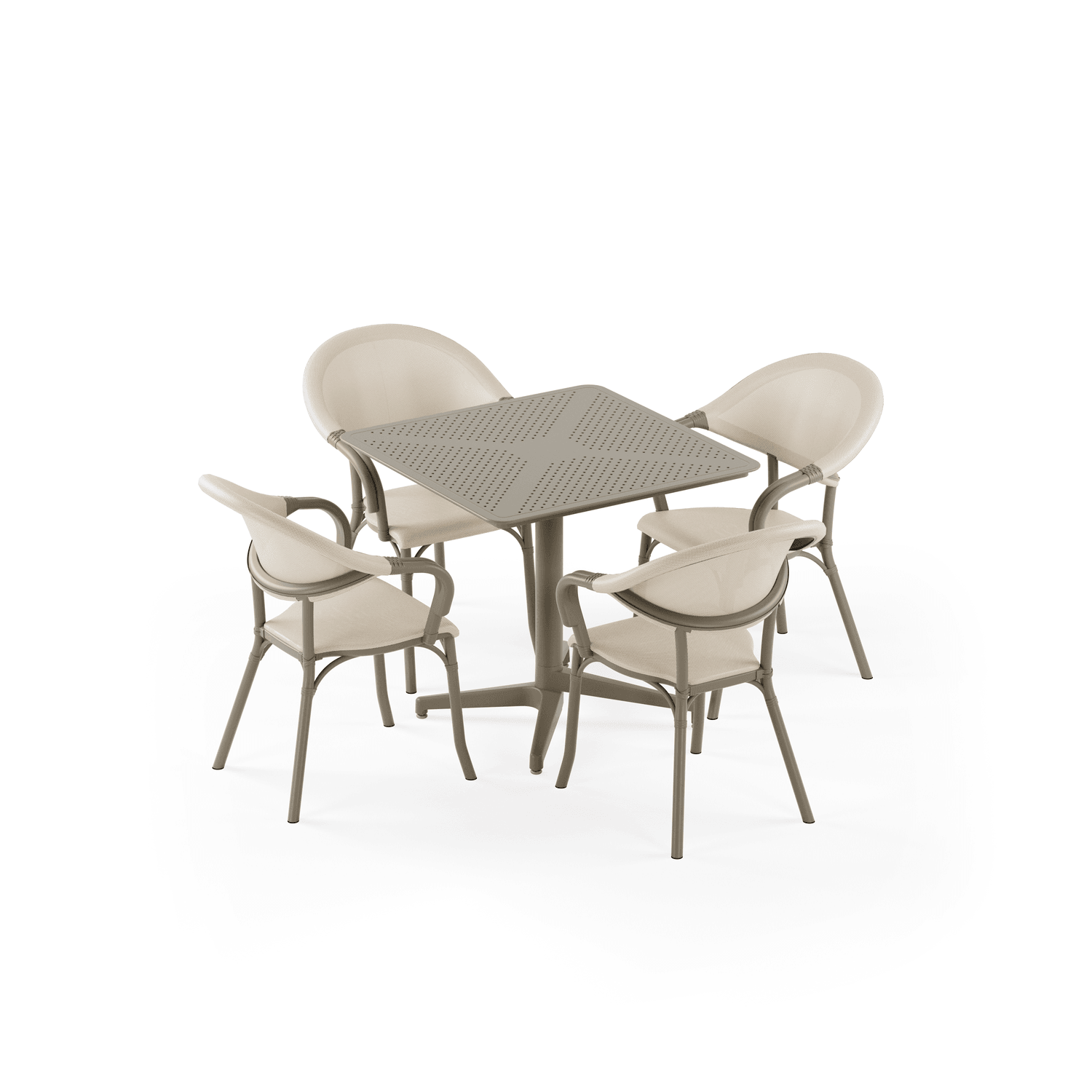 Vizon 4 Kişilik Katlanır Bahçe Masa Sandalye Seti 80x80 cm