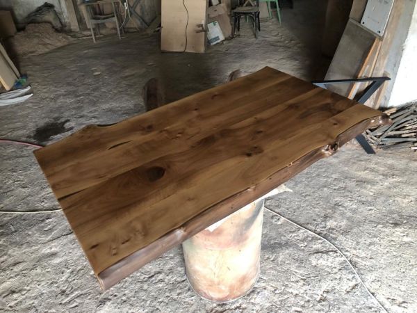 Ceviz Ağacı Kütük Masa Üstü Tablası 140X80.CM