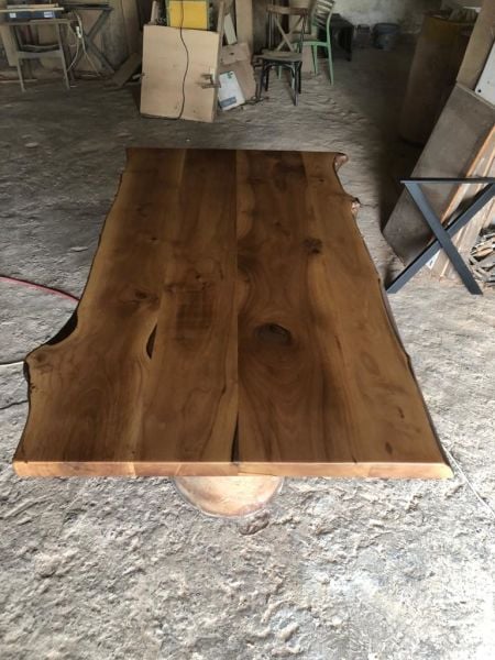 Ceviz Ağacı Kütük Masa Üstü Tablası 140X80.CM