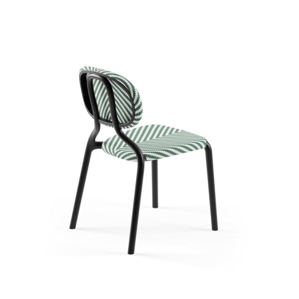 Siyah Yeşil Beyaz Fileli Dış Mekan Veranda Sandalyesi