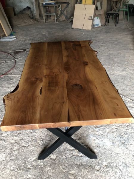 Naturel Doğal Kenar Ceviz Ağacı Kütük Masa 80x140.CM
