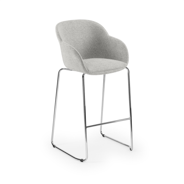 Rahat Bar Sandalyesi Kumaş Döşemeli Krom Ayaklı Ergonomik Model
