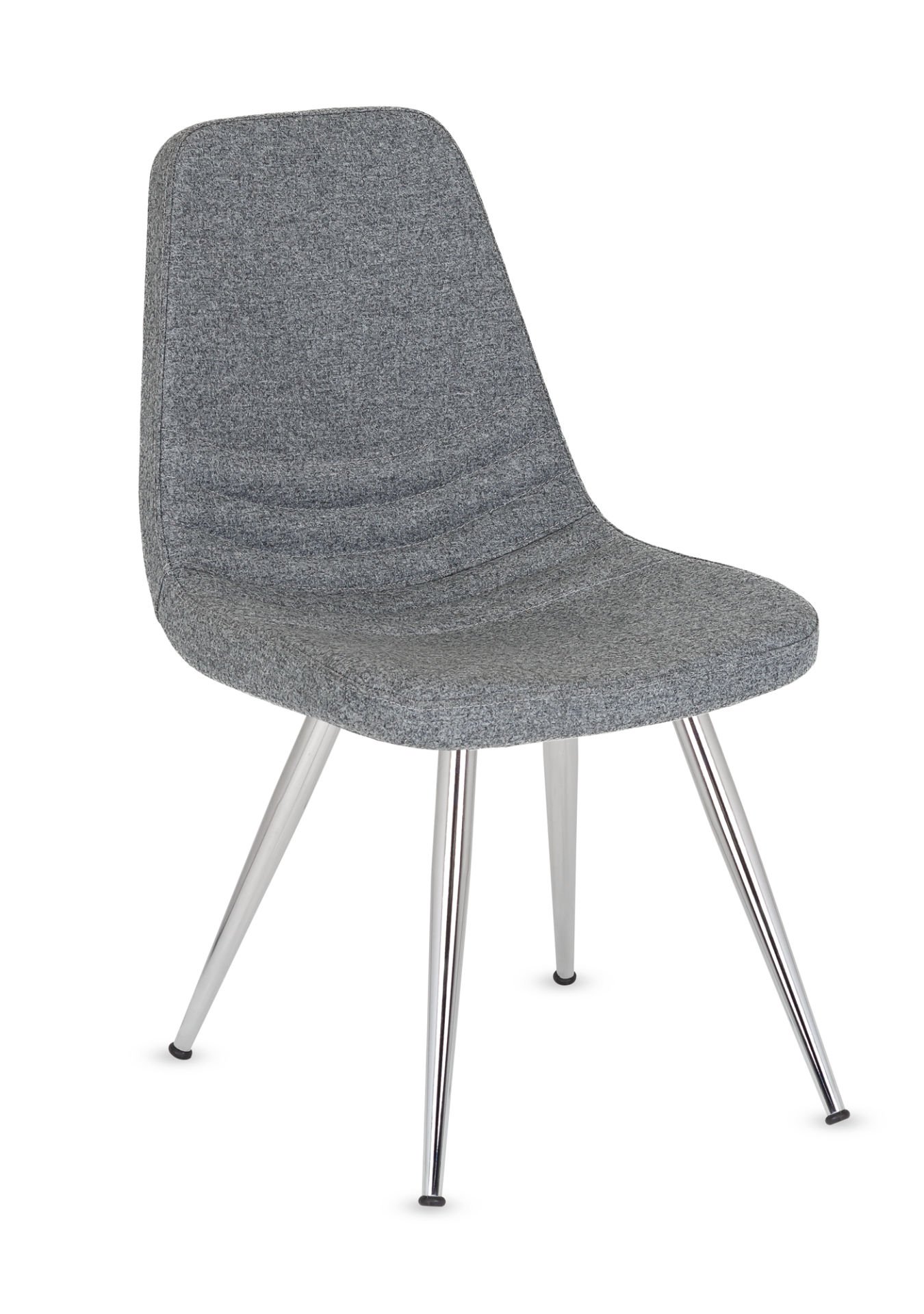 Parker Rahat Gri Kaşe Kumaş Sandalye Ergonomik Modern ve Dayanıklı Krom Ayaklı Yemek Sandalyesi Mutfak Salon Otel Kafe ve Restoran İçin Uygun