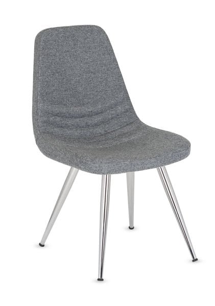 Parker Rahat Gri Kaşe Kumaş Sandalye Ergonomik Modern ve Dayanıklı Krom Ayaklı Yemek Sandalyesi Mutfak Salon Otel Kafe ve Restoran İçin Uygun
