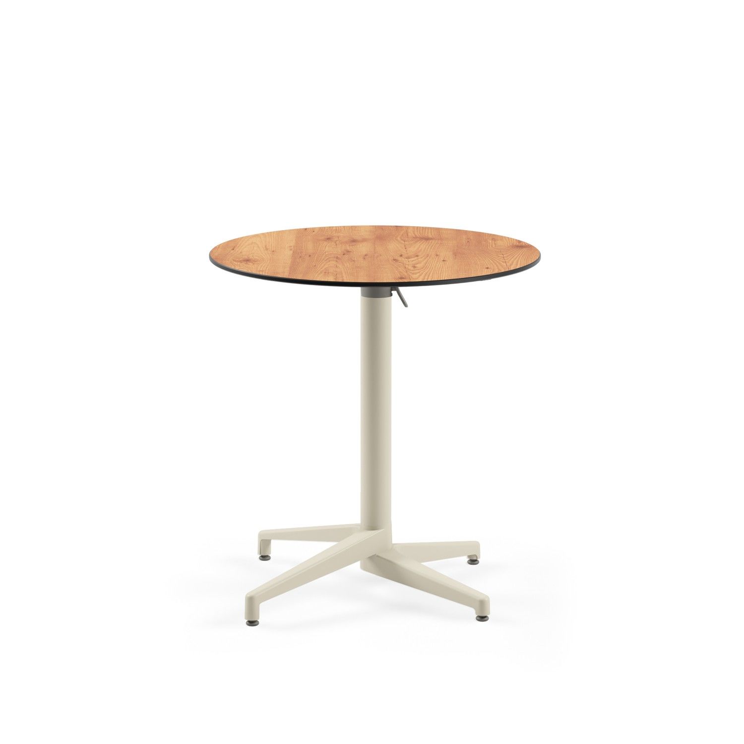 Compact Novecento Paslanmaz Katlanır Otel ve Cafe Masası – 77 cm Çap Yuvarlak Bej Renk, Ahşap Laminat Üst Tabla, Dayanıklı ve Şık Dış Mekan Kullanımı için Uygun