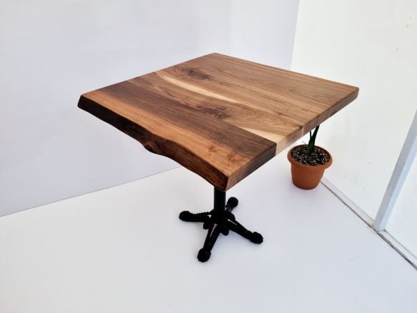 Doğal Ceviz Ağacı Kütük Cafe Masası 70x70.cm