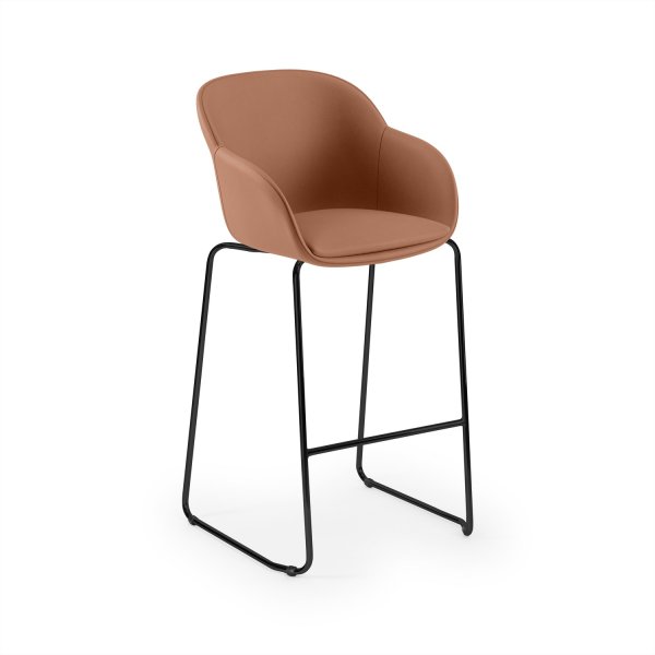 Rahat Kumaş Ergonomik Bar Sandalyesi | Şık ve Dayanıklı Metal Siyah Ayaklı Yüksek Sandalye