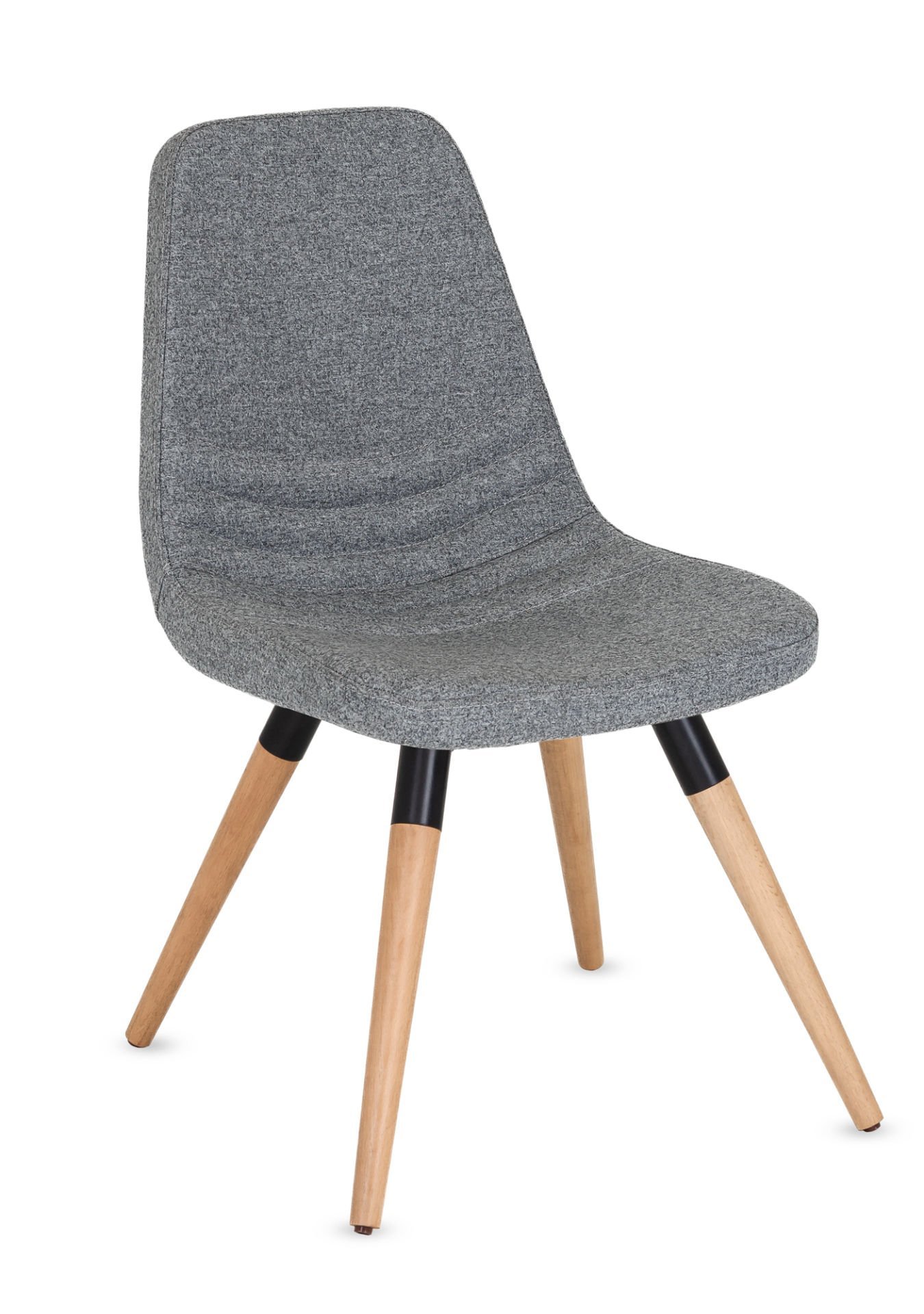 Parker Gri Sandalye Kaliteli Kaşe Kumaş Retro Ahşap Ayaklar Ergonomik ve Rahat Tasarım Mutfak Yemek Odası Salon Kafe Restaurant Otel Sandalyesi