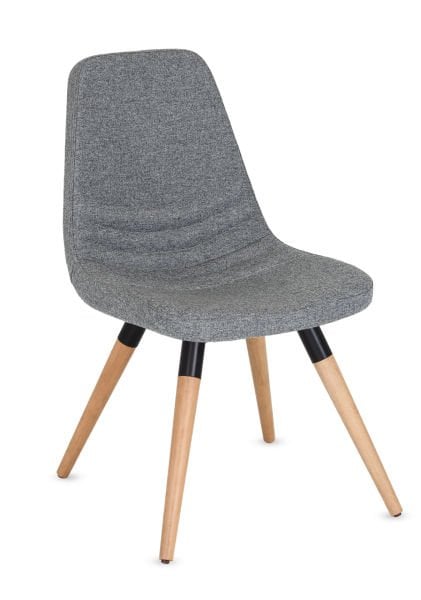 Parker Gri Sandalye Kaliteli Kaşe Kumaş Retro Ahşap Ayaklar Ergonomik ve Rahat Tasarım Mutfak Yemek Odası Salon Kafe Restaurant Otel Sandalyesi
