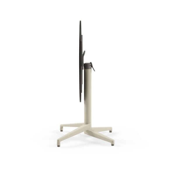 Paslanmaz Compact Katlanır Yuvarlak Masa - Terrazzo Mermer Desenli, 77 cm, İç ve Dış Mekan