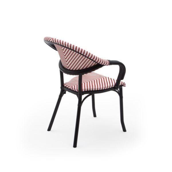 Siyah Kırmızı 4 Kişilik Bahçe Masa Sandalye Takımı 80x80